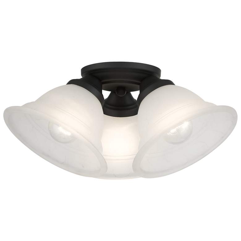 Image 1 Wynnewood 3 Light Black Flush Mount