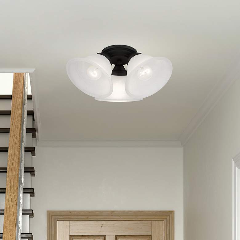 Image 1 Wynnewood 3 Light Black Flush Mount