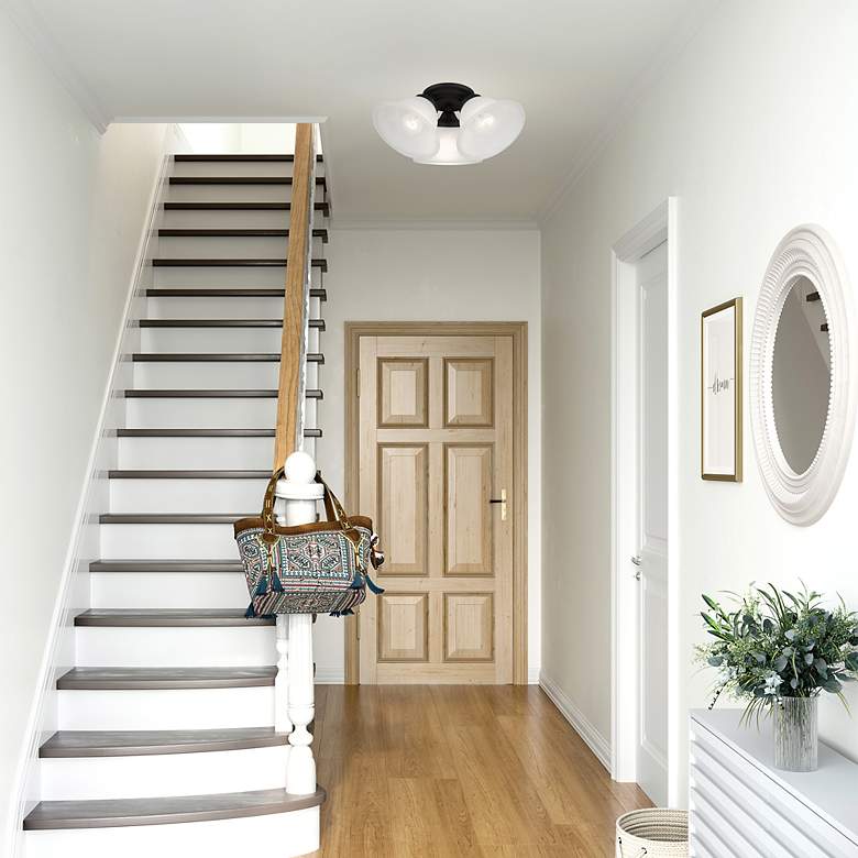 Image 7 Wynnewood 3 Light Black Flush Mount more views