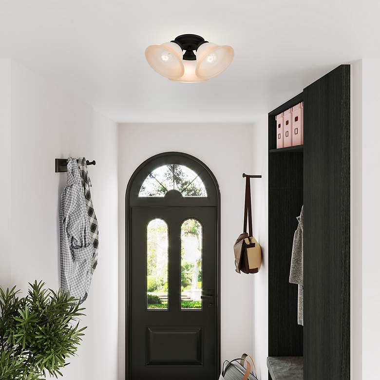 Image 6 Wynnewood 3 Light Black Flush Mount more views