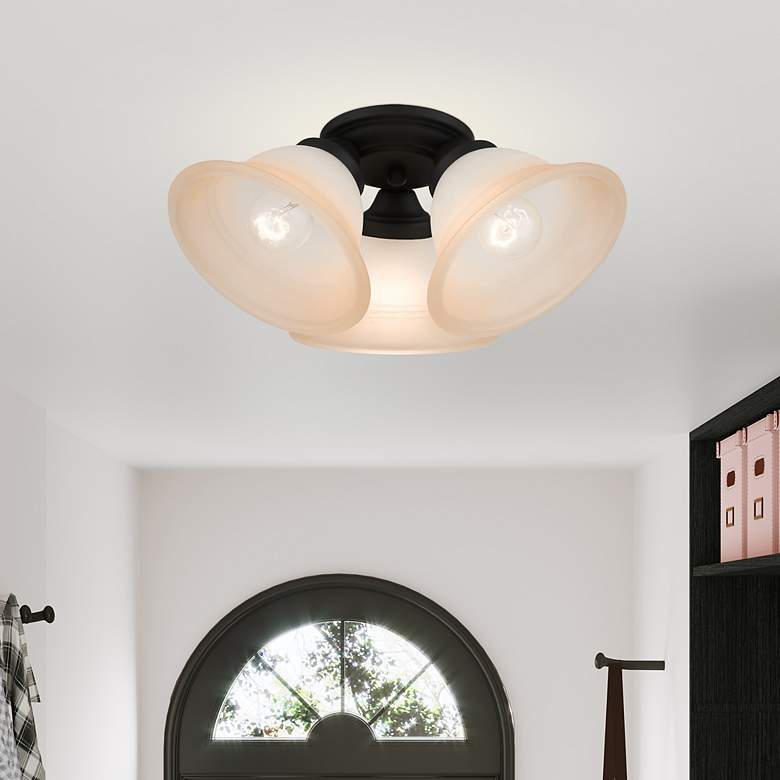 Image 7 Wynnewood 3 Light Black Flush Mount more views