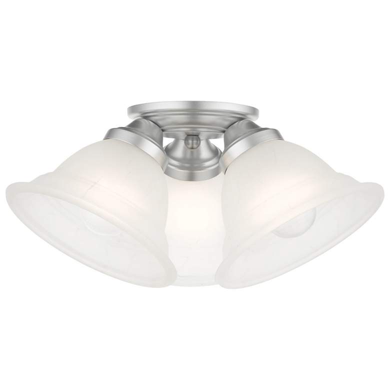 Image 1 Wynnewood 3 Light Painted Satin Nickel Flush Mount