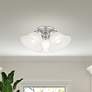Thumbnail1 of Wynnewood 3 Light Painted Satin Nickel Flush Mount