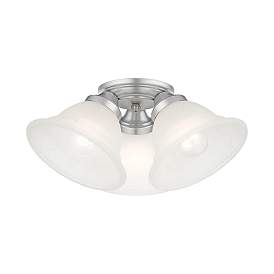 Image5 of Wynnewood 3 Light Painted Satin Nickel Flush Mount more views