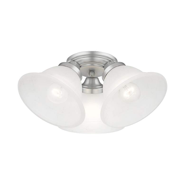 Image 6 Wynnewood 3 Light Painted Satin Nickel Flush Mount more views