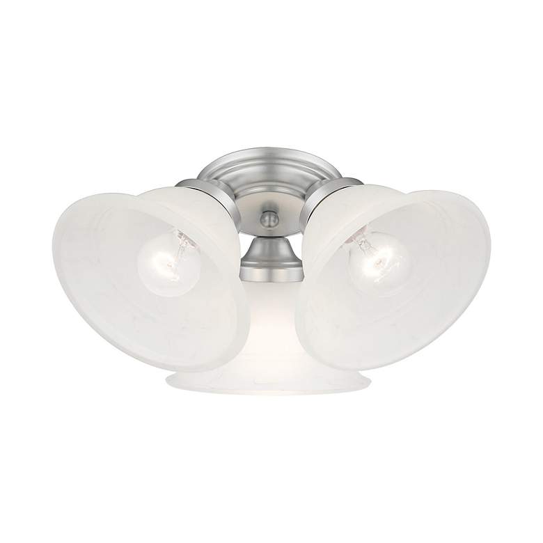 Image 7 Wynnewood 3 Light Painted Satin Nickel Flush Mount more views