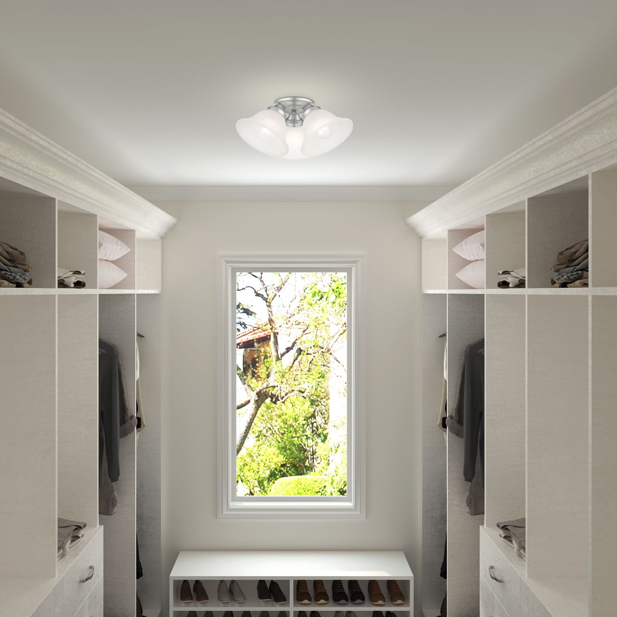 Wynnewood 3 Light Painted Satin Nickel Flush Mount