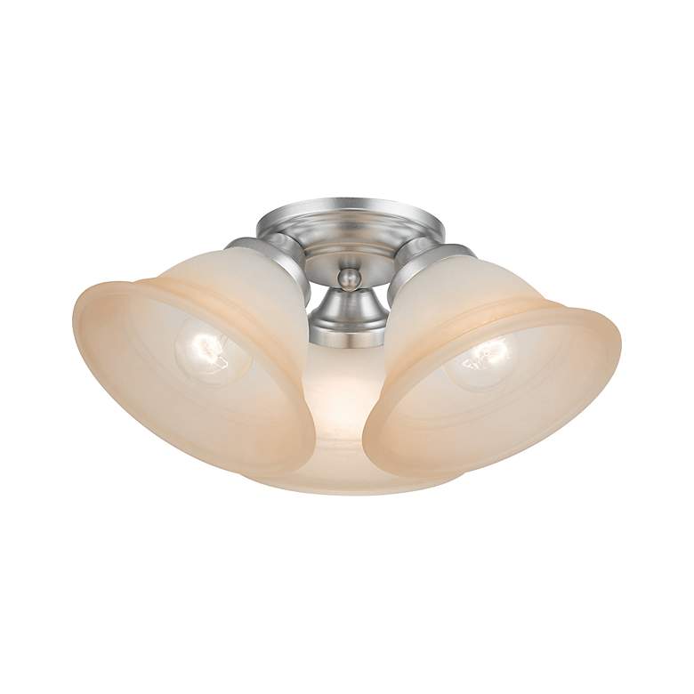 Image 3 Wynnewood 3 Light Painted Satin Nickel Flush Mount more views