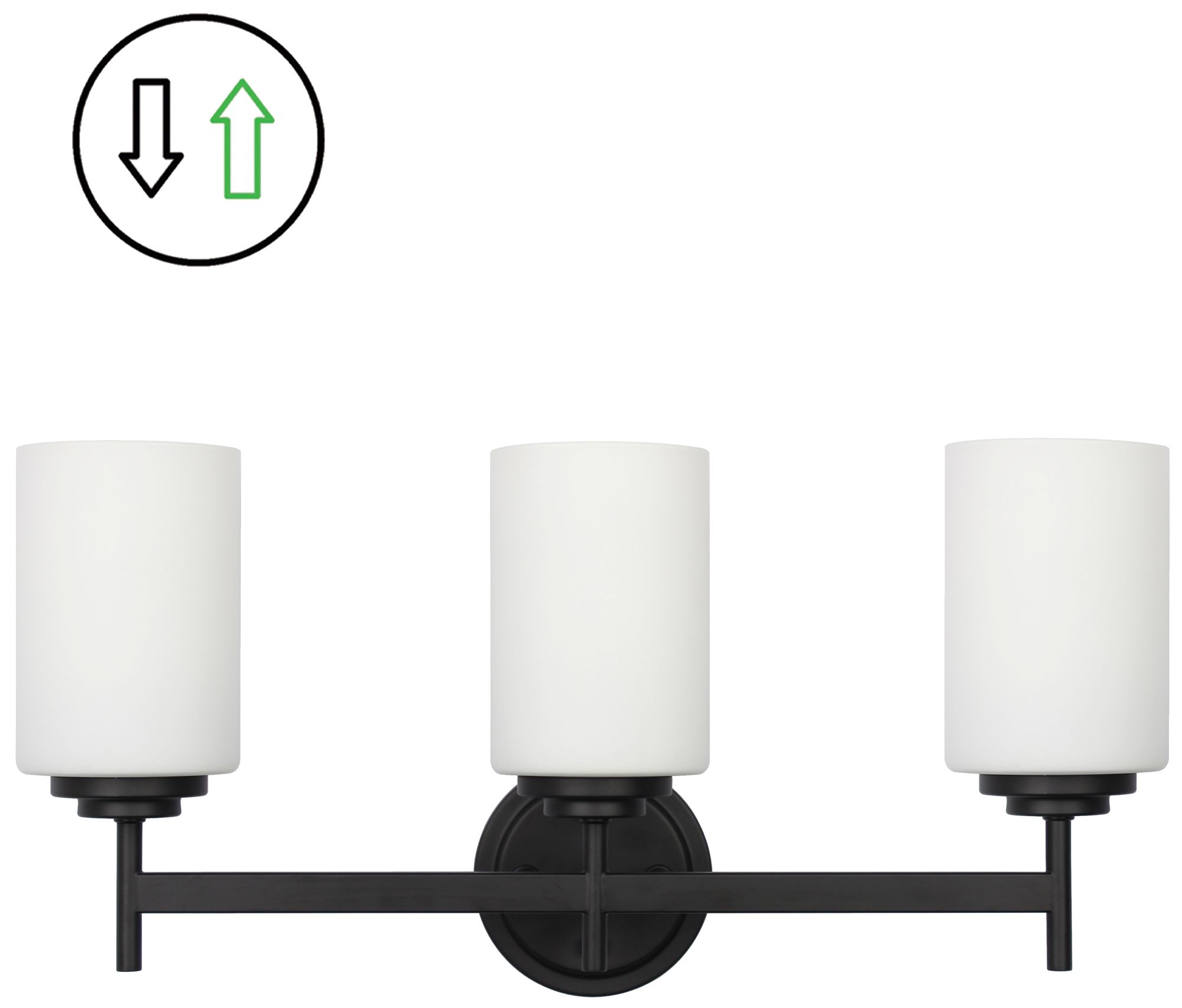 Image 3 Wynona 22.5" Wide 3-Light Matte Black, Opal White Bath/Vanity more views