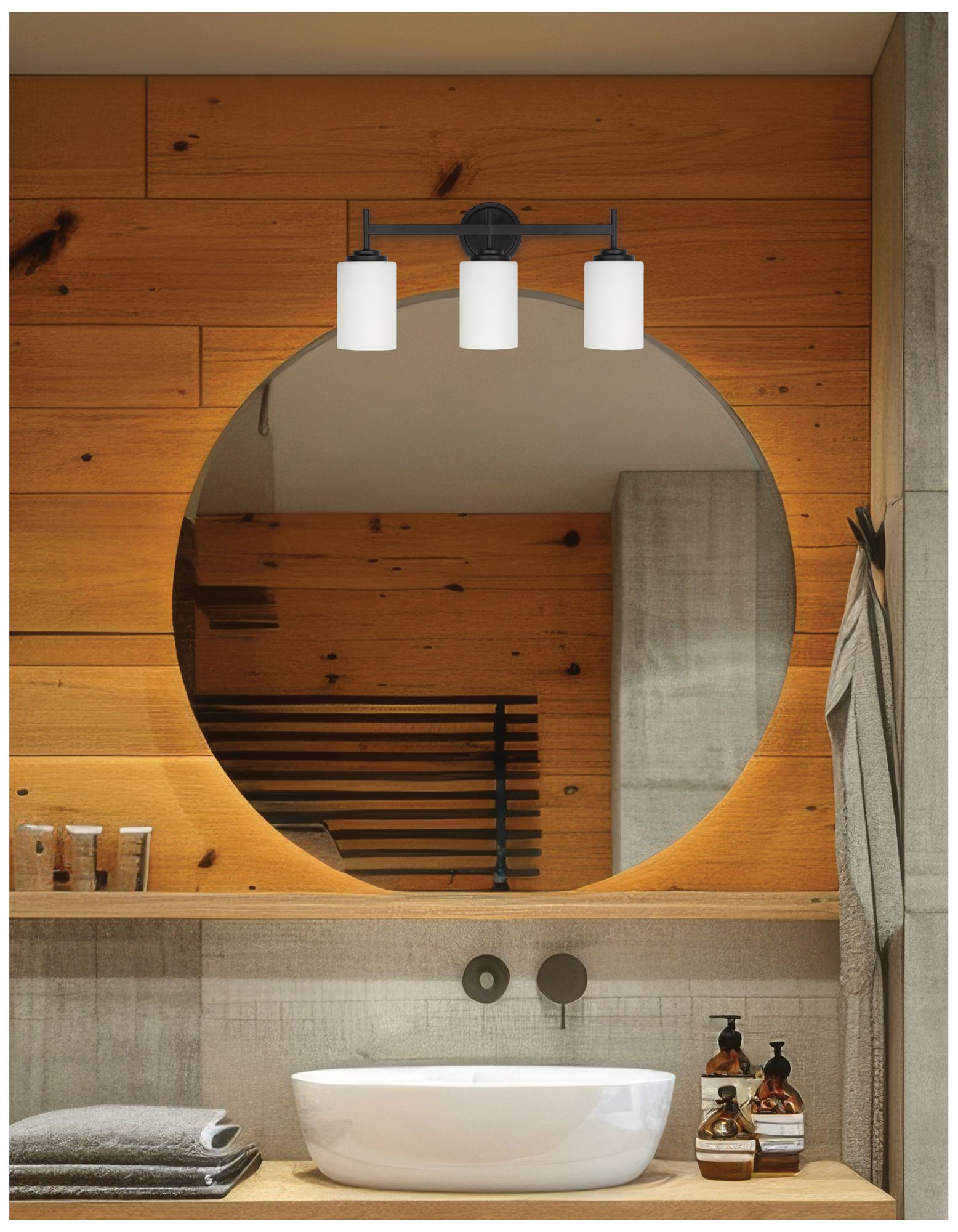 Image 4 Wynona 22.5" Wide 3-Light Matte Black, Opal White Bath/Vanity more views