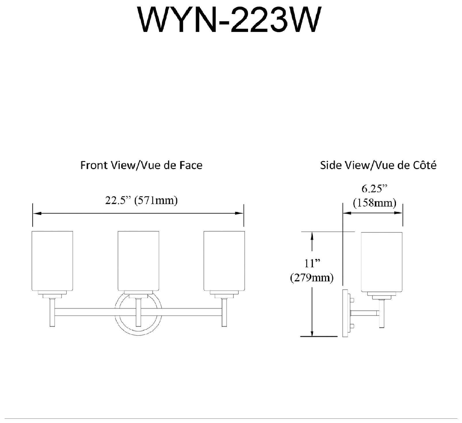 Image 6 Wynona 22.5" Wide 3-Light Matte Black, Opal White Bath/Vanity more views
