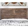 Wynton Weathered Light Oak 2-Drawer Queen Bed with USB Ports
