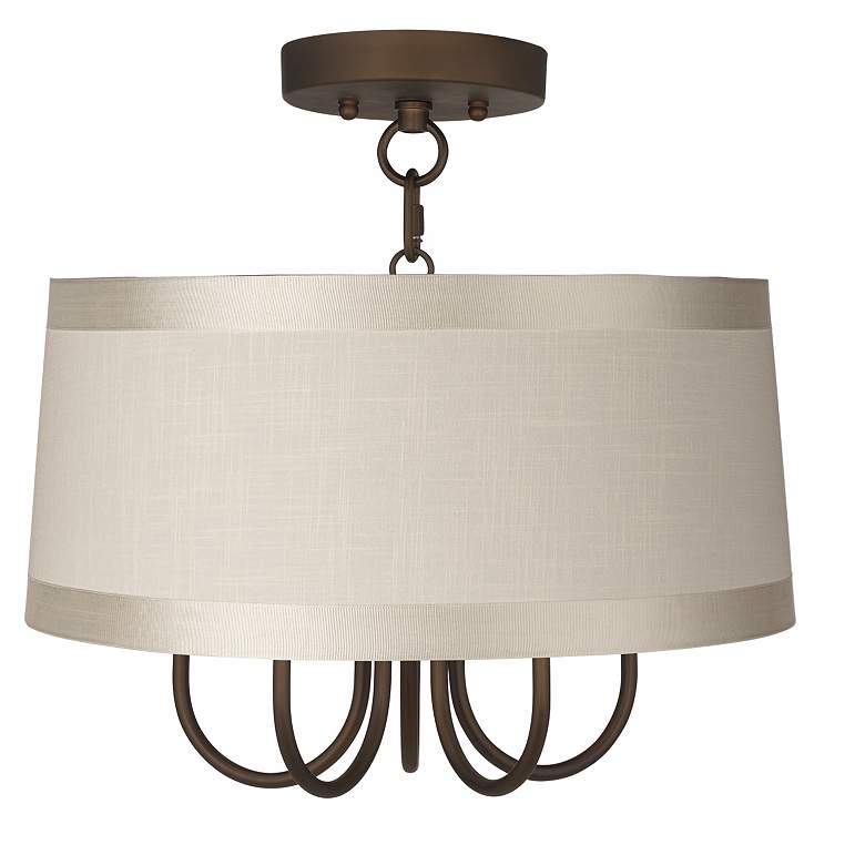 Image 1 Wynwood 16 inch Wide Ceiling Light with Off-White Drum Shade