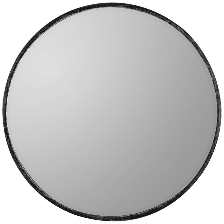 Image 1 Wythburn Rubbed Gray 26 inch Round Iron Wall Mirror
