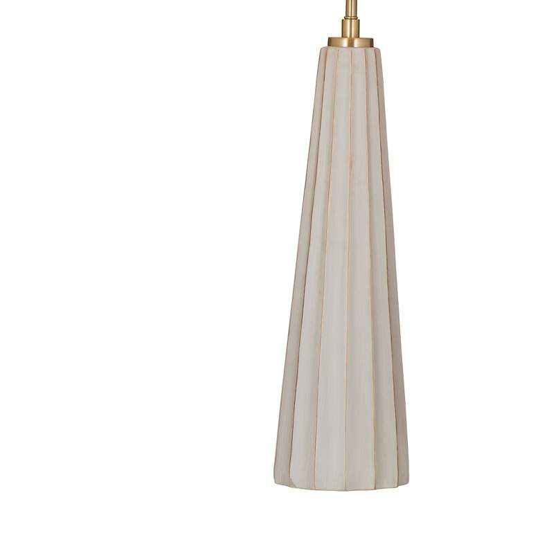 Image 3 Wythe Beige Ridge Cement and Polished Brass Table Lamp more views
