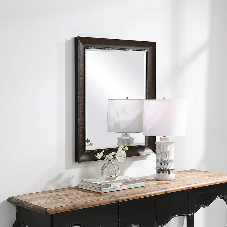 Image 3 Wythe Woodtones 27 1/2 inch x 33 1/2 inch Rectangular Wall Mirror more views