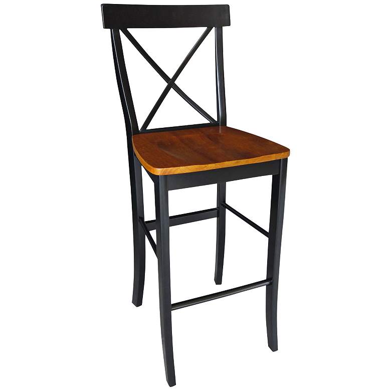 Image 1 X-Back 30 inch Black and Cherry Armless Barstool