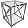 X-Factor 21" Wide Glass and Stainless Steel End Table