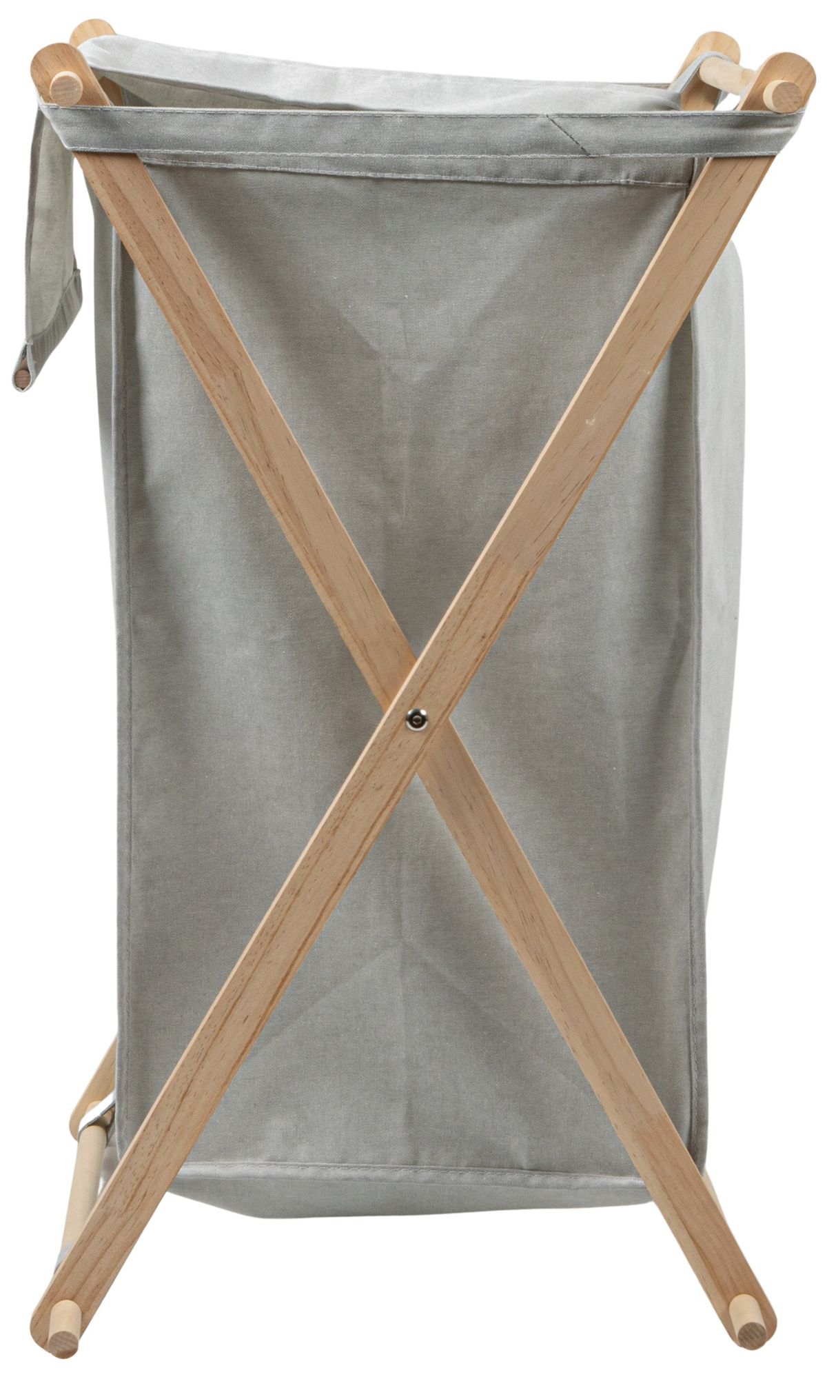 Image 5 X-Frame Wood Laundry Hamper with Washable Gray Poly-Cotton Bag more views