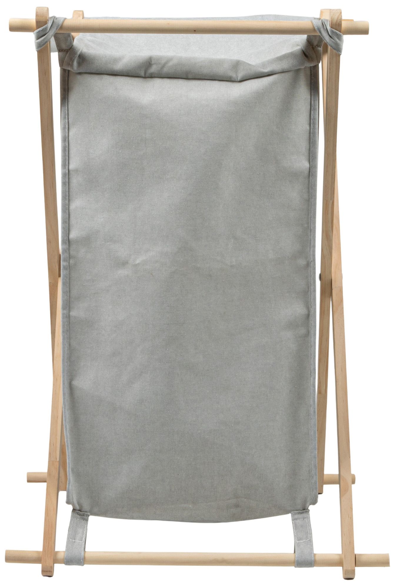Image 6 X-Frame Wood Laundry Hamper with Washable Gray Poly-Cotton Bag more views