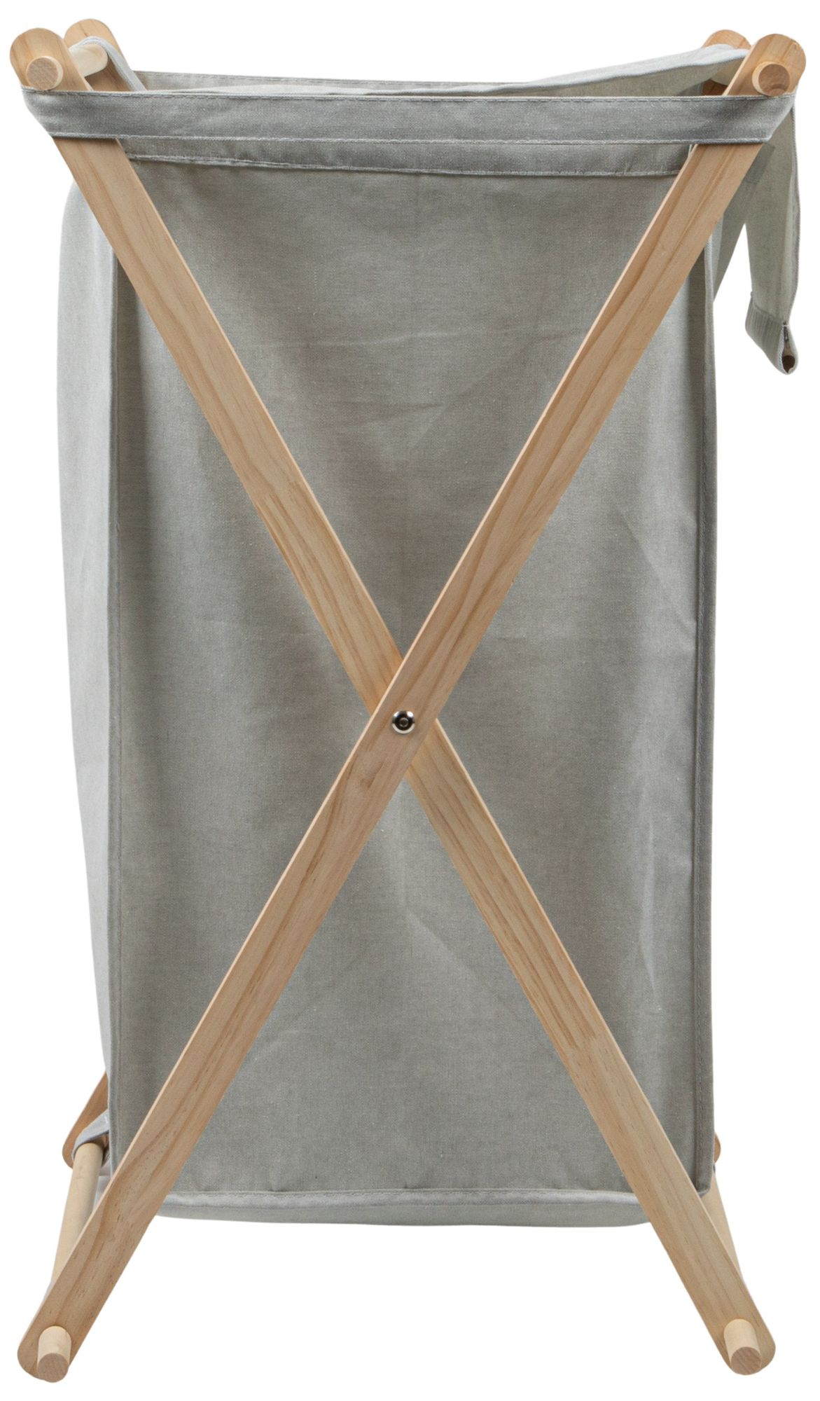 Image 7 X-Frame Wood Laundry Hamper with Washable Gray Poly-Cotton Bag more views