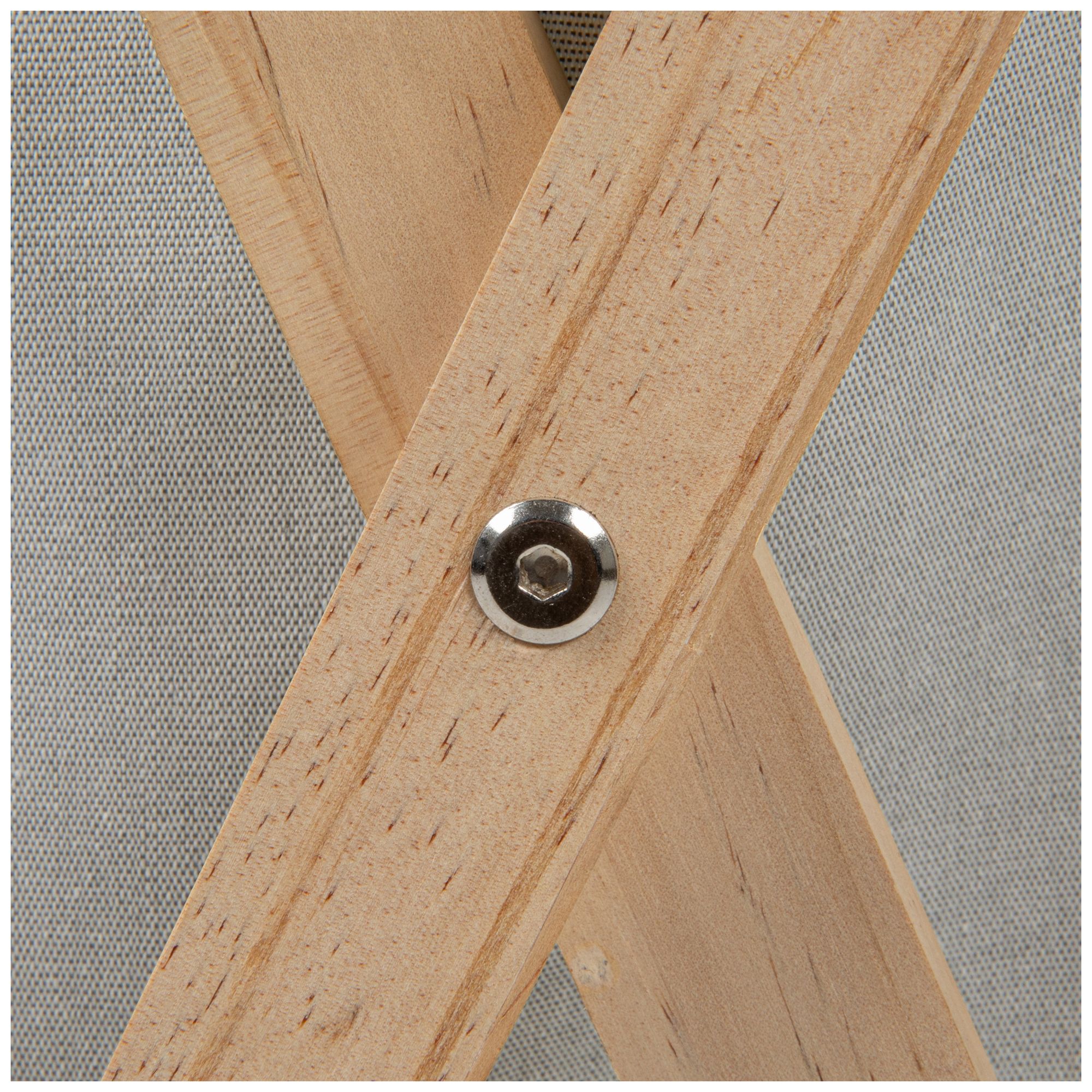 X-Frame Wood Laundry Hamper with Washable Gray Poly-Cotton Bag