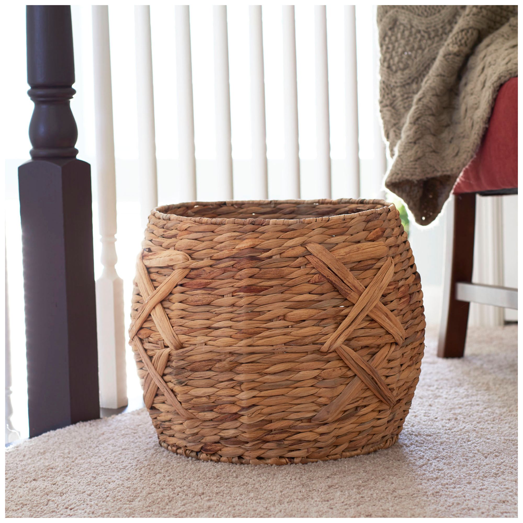 Image 3 X-Weave Round Wicker Floor Basket more views
