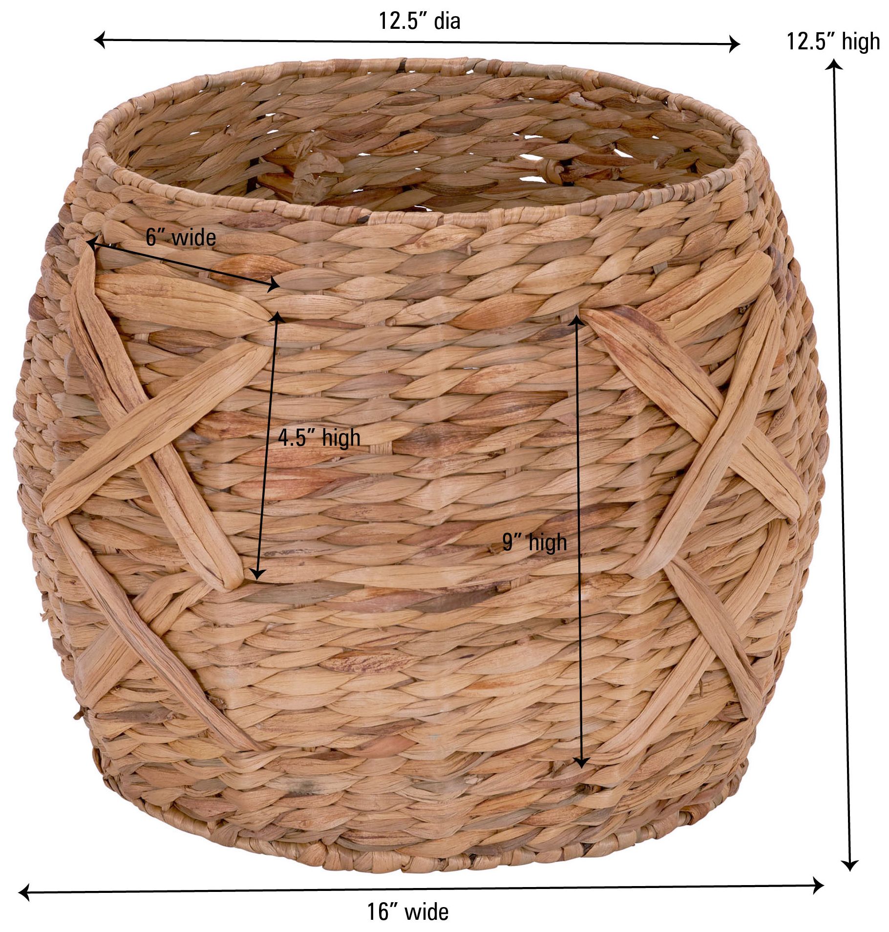 Image 4 X-Weave Round Wicker Floor Basket more views