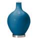 Color Plus Ovo 28 1/2&quot; Bold Stripe Shade Mykonos Blue Table Lamp
