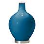 Color Plus Ovo 28 1/2&quot; Bold Stripe Shade Mykonos Blue Table Lamp