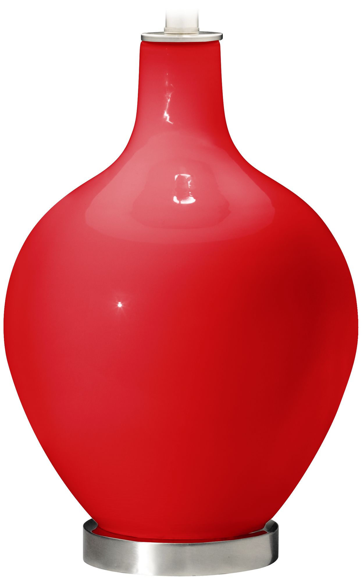 Color Plus Ovo 28 1/2" Bold Stripe Shade Bright Red Table Lamp