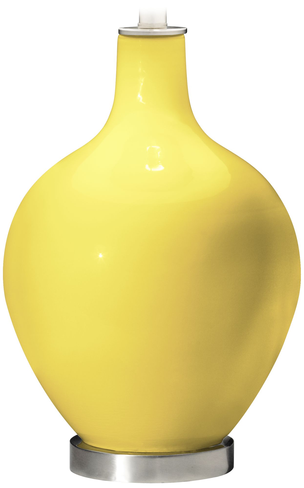 Color Plus Ovo 28 1/2" Bold Stripe Shade Lemon Twist Yellow Table Lamp