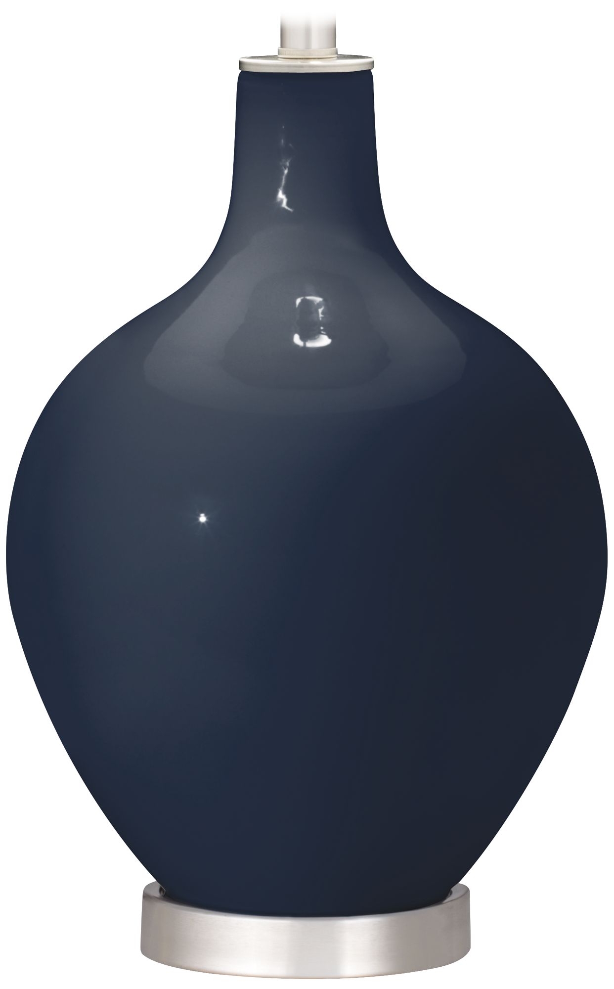 Color Plus Ovo 28 1/2" Bold Stripe Naval Blue Table Lamp