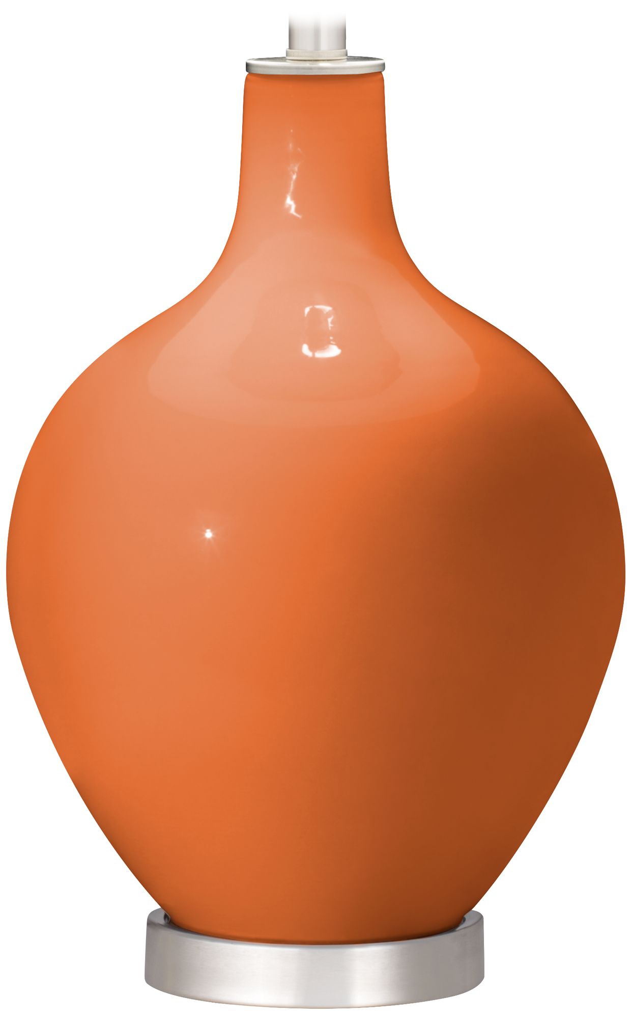 Color Plus Ovo 28 1/2" Bold Stripe Shade Celosia Orange Table Lamp