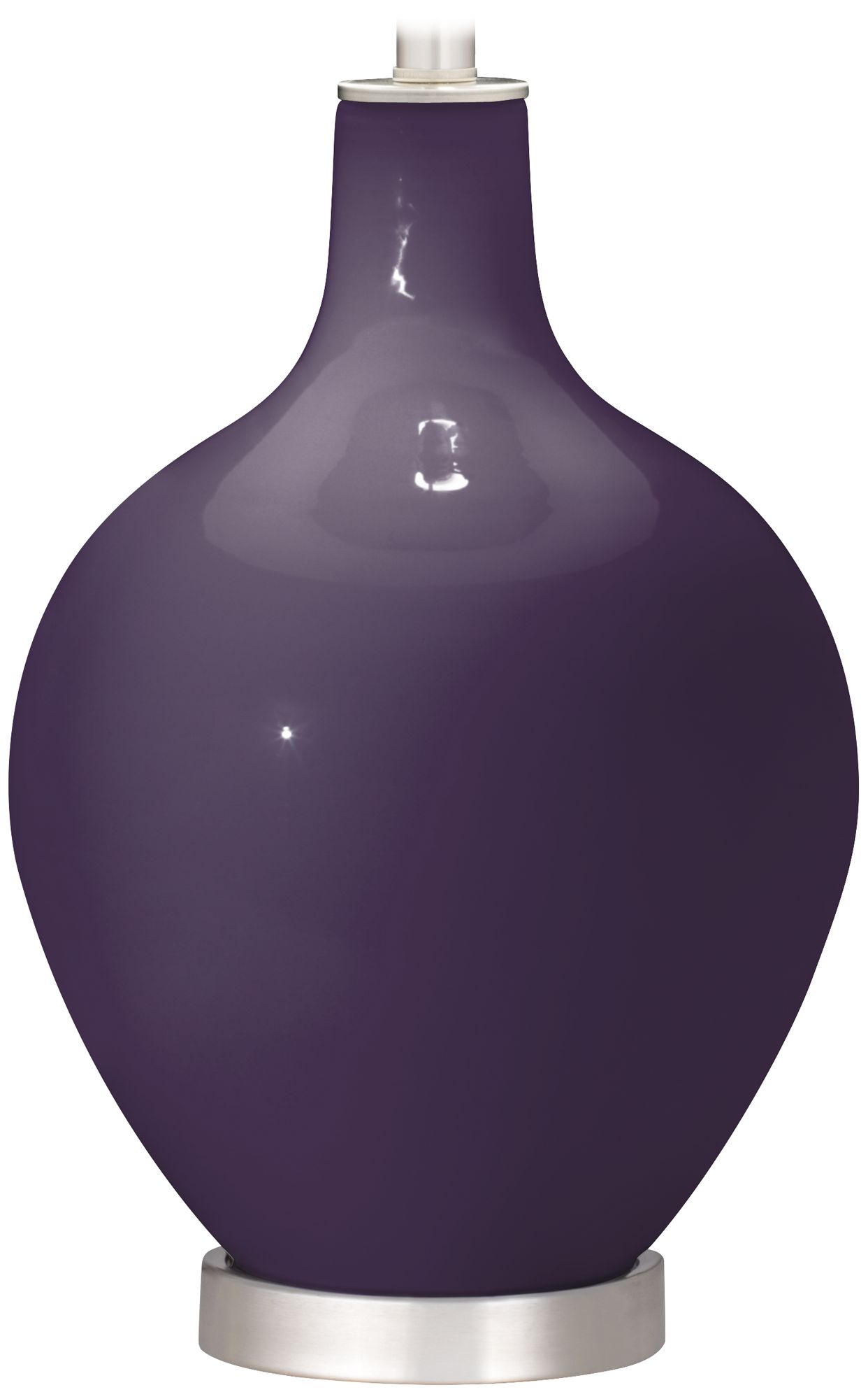 Color Plus Ovo 28 1/2" Faux Silk Shade Quixotic Plum Purple Table Lamp