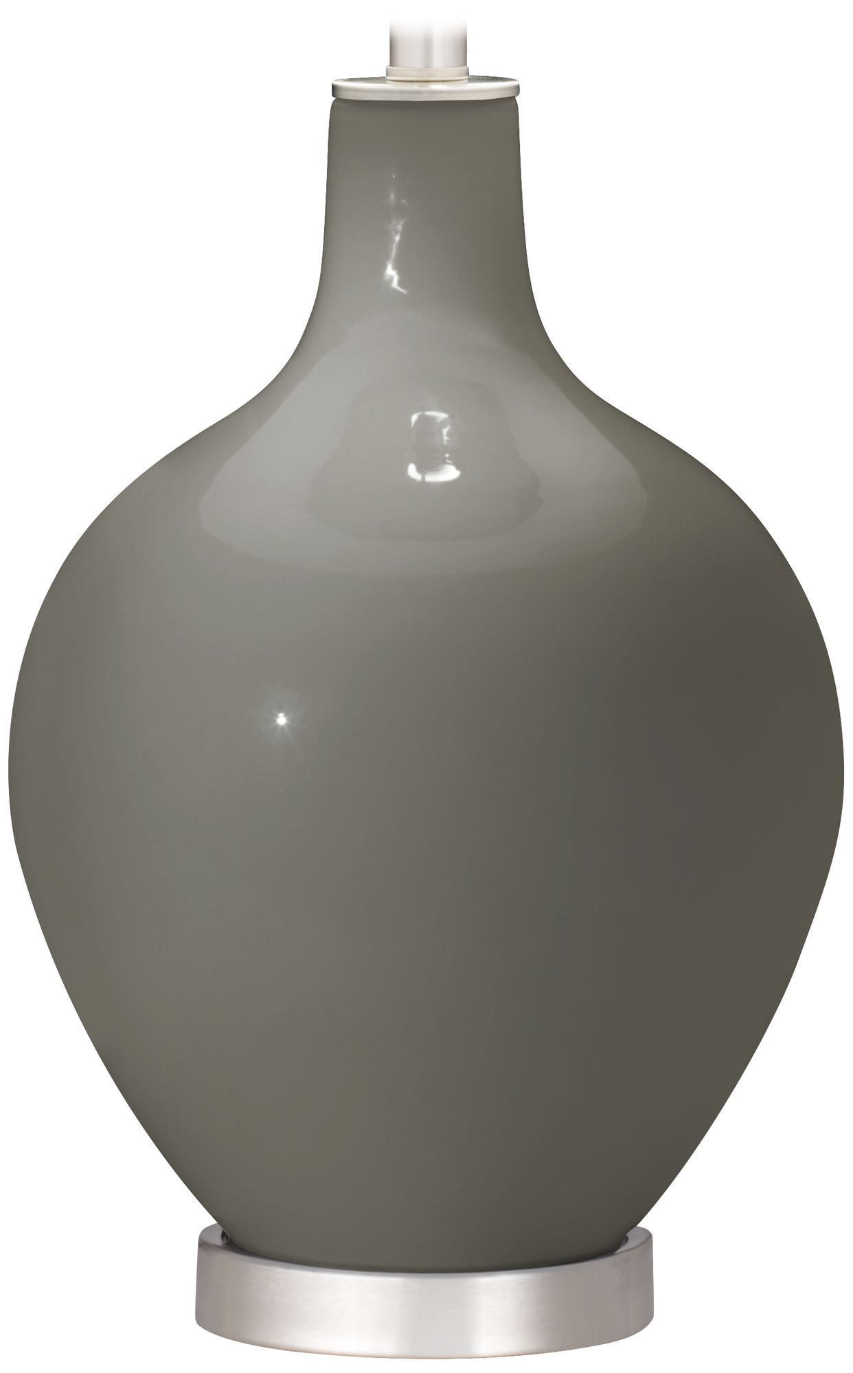 Color Plus Ovo 28 1/2" Faux Silk Shade Gauntlet Gray Table Lamp