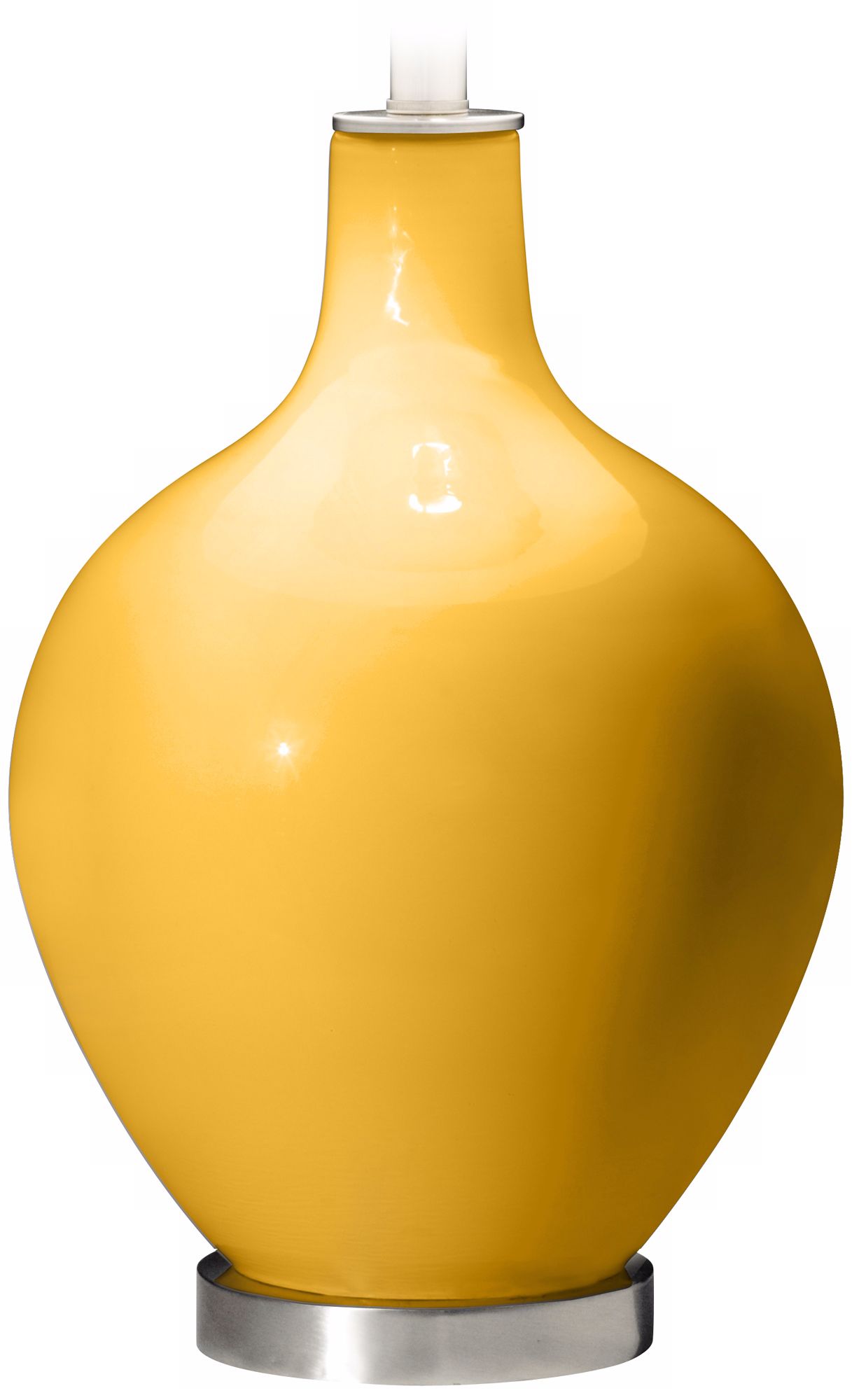 Color Plus Ovo 28 1/2" Bold Stripe Shade Goldenrod Yellow Table Lamp