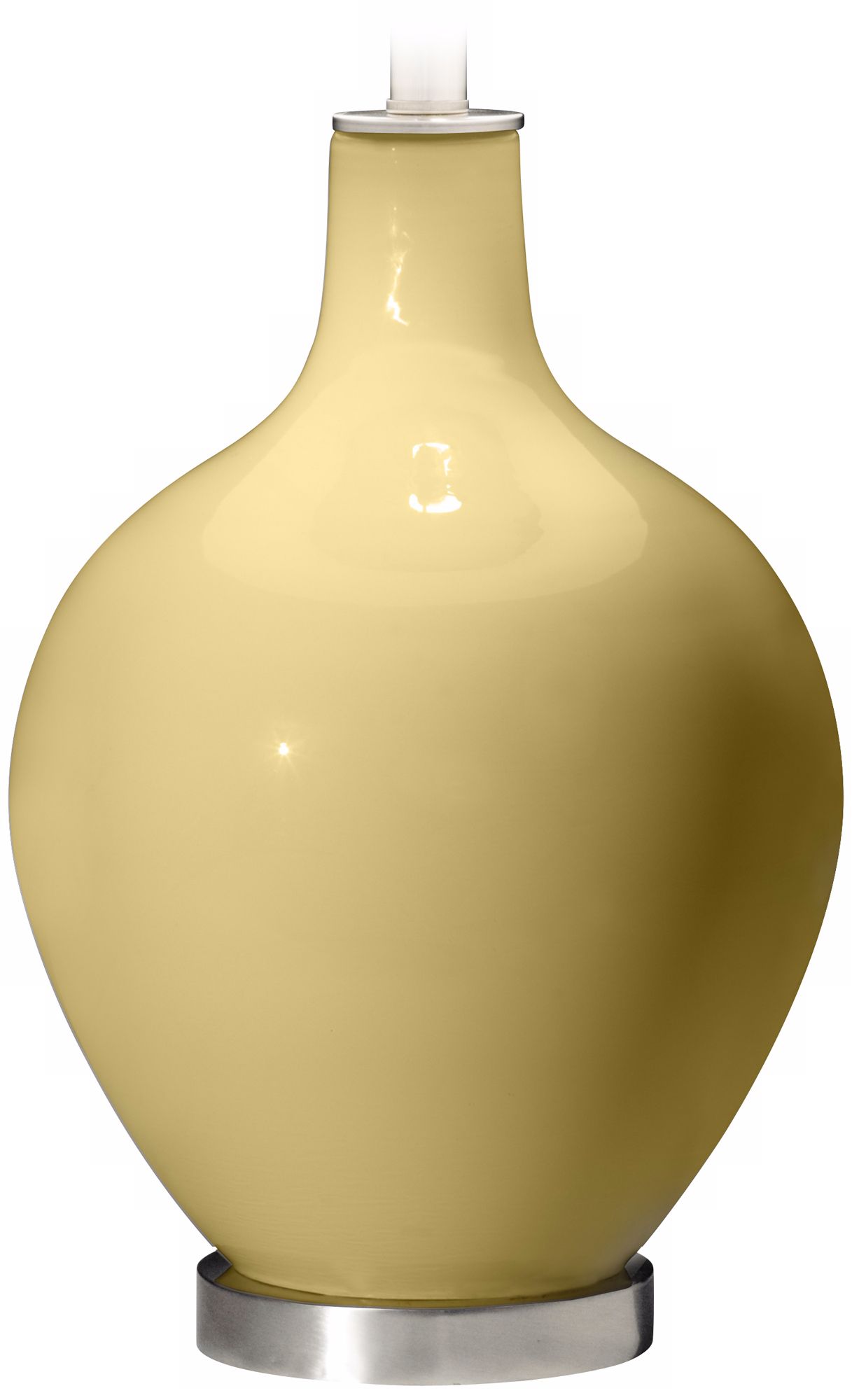 Color Plus Ovo 28 1/2" Bold Stripe Shade Butter Up Yellow Table Lamp