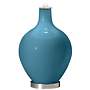 Color Plus Ovo 28 1/2&quot; Bold Stripe Shade Great Falls Blue Table Lamp