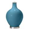 Color Plus Ovo 28 1/2&quot; Bold Stripe Shade Great Falls Blue Table Lamp
