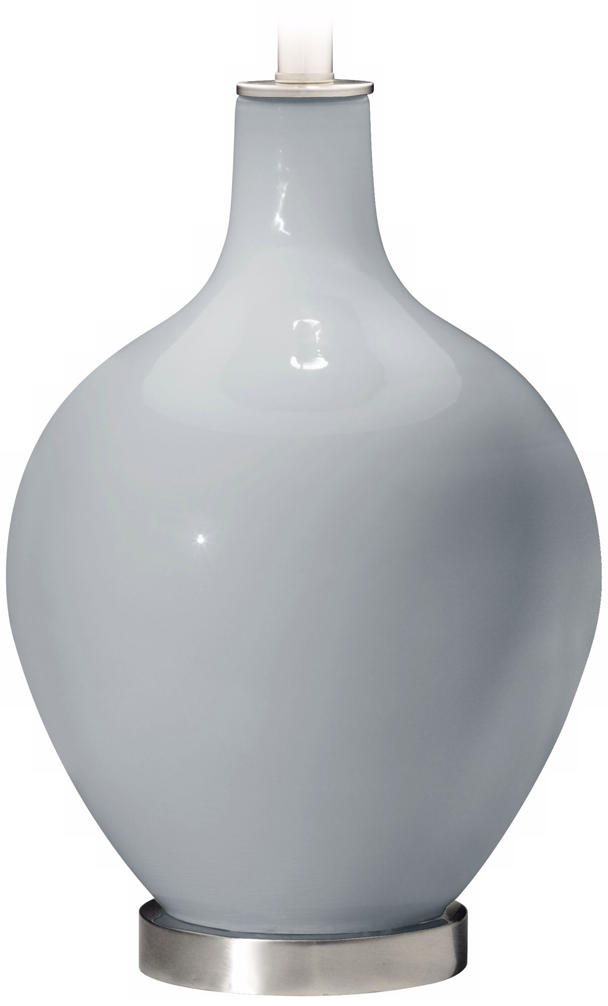 Color Plus Ovo 28 1/2" Bold Stripe Shade Uncertain Gray Table Lamp