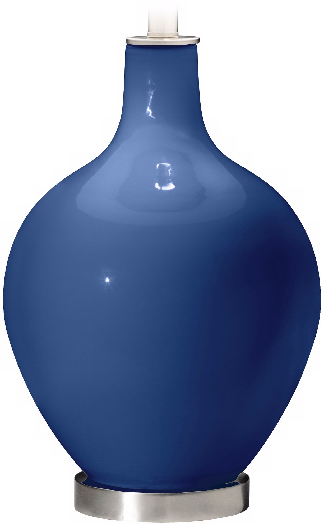 Color Plus Ovo 28 1/2" Bold Stripe Shade Monaco Blue Table Lamp