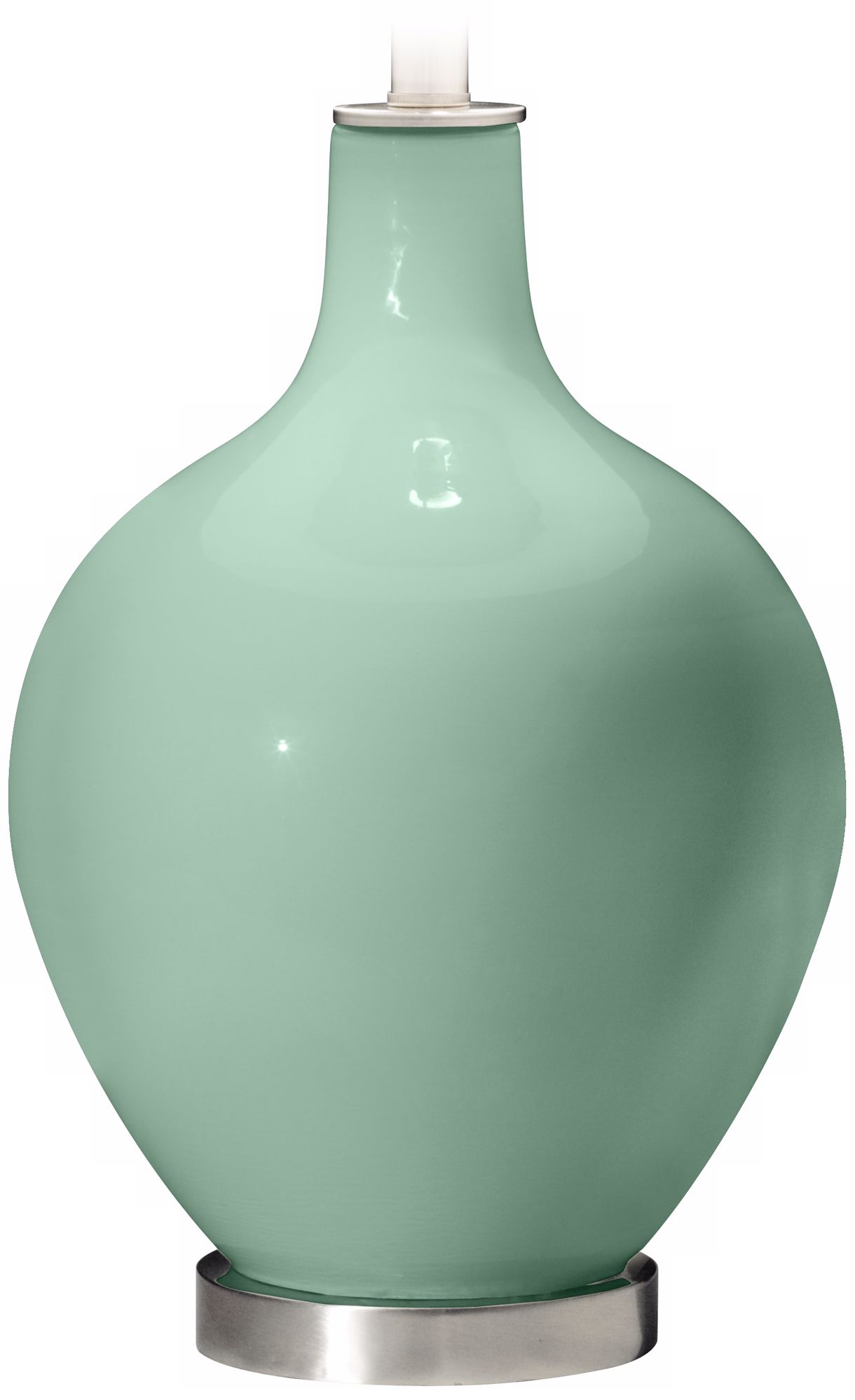 Color Plus Ovo 28 1/2" Bold Stripe Shade Grayed Jade Green Table Lamp