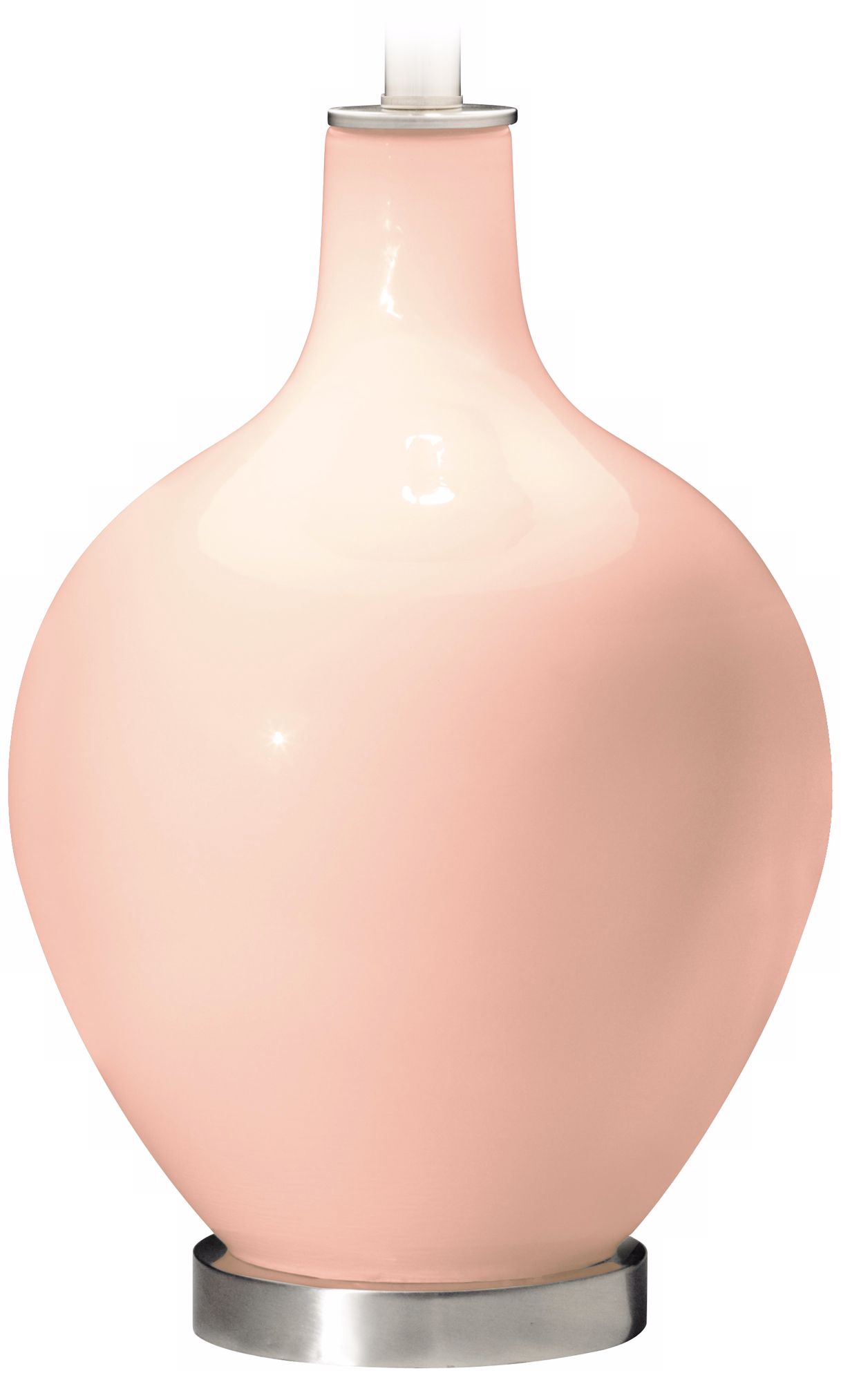 Color Plus Ovo 28 1/2" Bold Stripe Shade Linen Pink Table Lamp