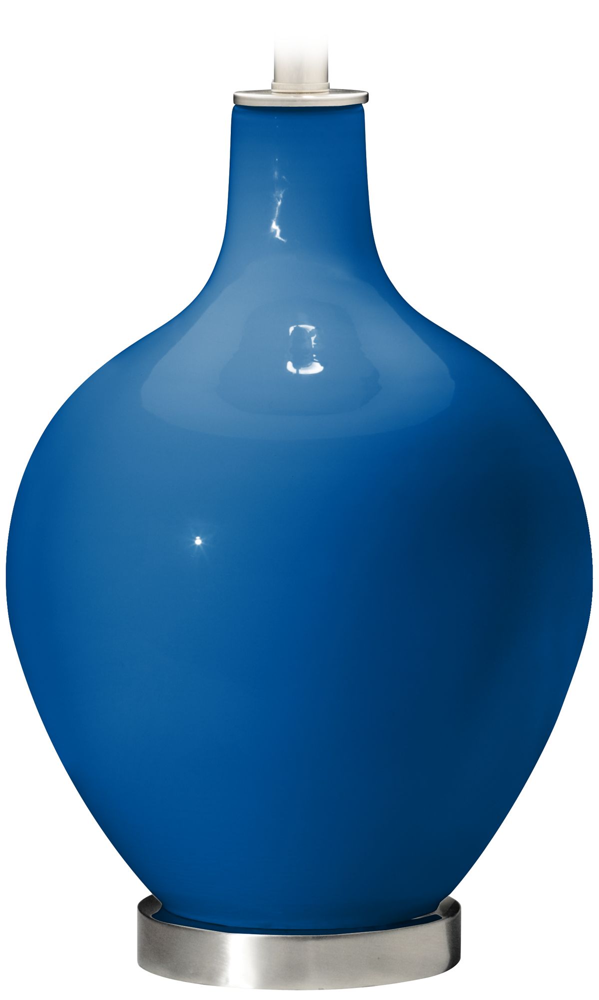 Color Plus Ovo 28 1/2" High Bold Stripe Shade Hyper Blue Table Lamp