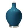 Color Plus Ovo 28 1/2&quot; Bold Stripe Shade Oceanside Blue Table Lamp