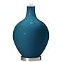 Color Plus Ovo 28 1/2&quot; Bold Stripe Shade Oceanside Blue Table Lamp