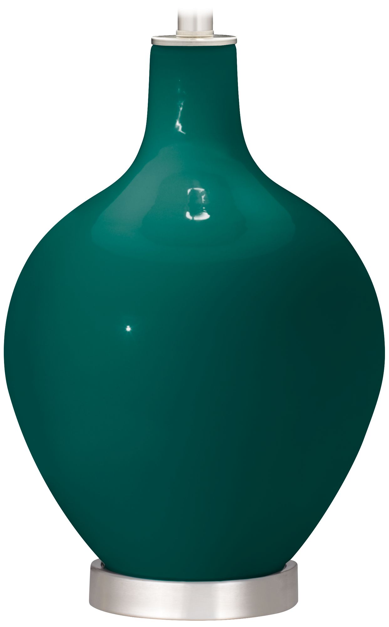 Color Plus Ovo 30 1/2" Fog Linen Shade Peacock Blue Table Lamp