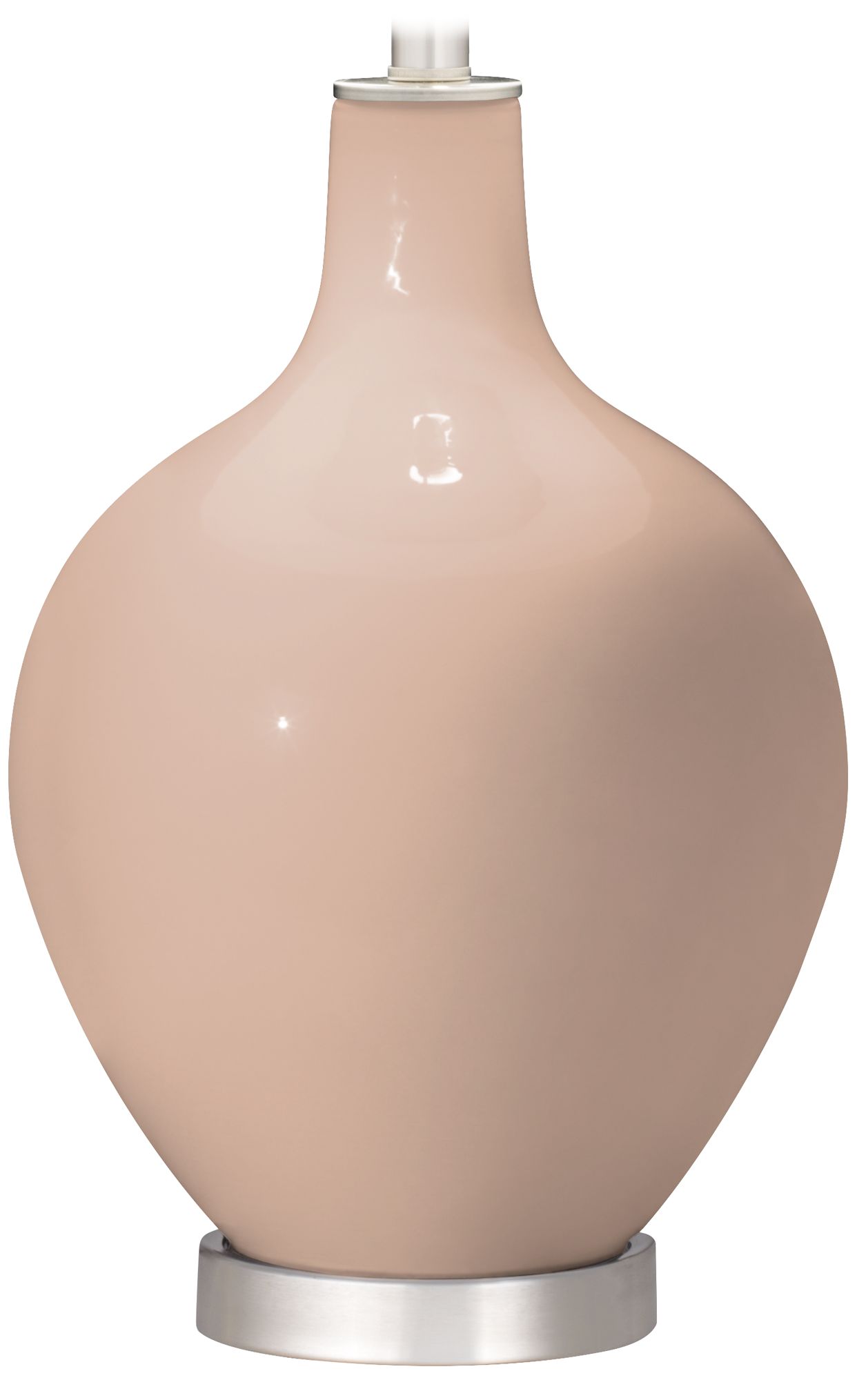 Color Plus Ovo 30 1/2" Fog Linen Shade Italian Coral Table Lamp