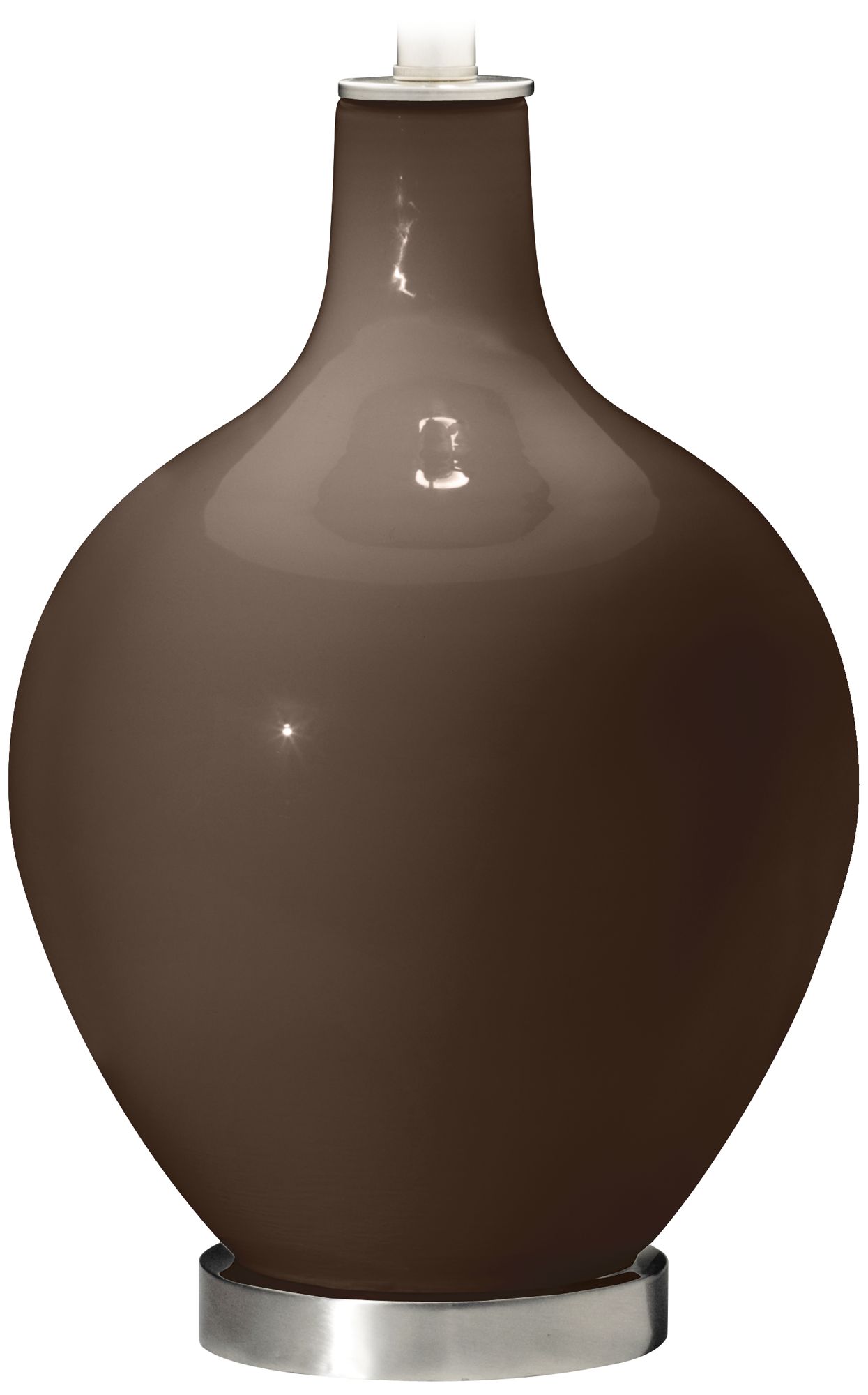 Color Plus Ovo 28 1/2" White Shade Carafe Brown Glass Table Lamp